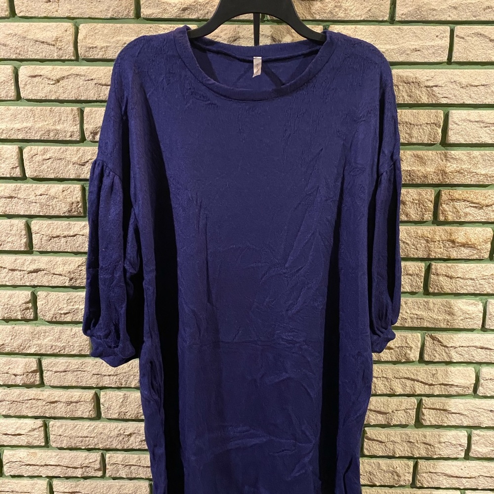Navy Bubble Sleeve a Tunic